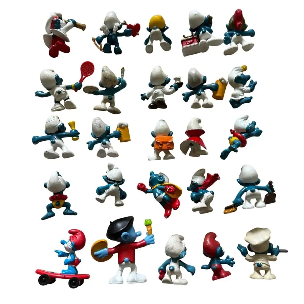 Vintage Smurf Action Figure Lot 1980s Mixed Characters Collection PVC Figures